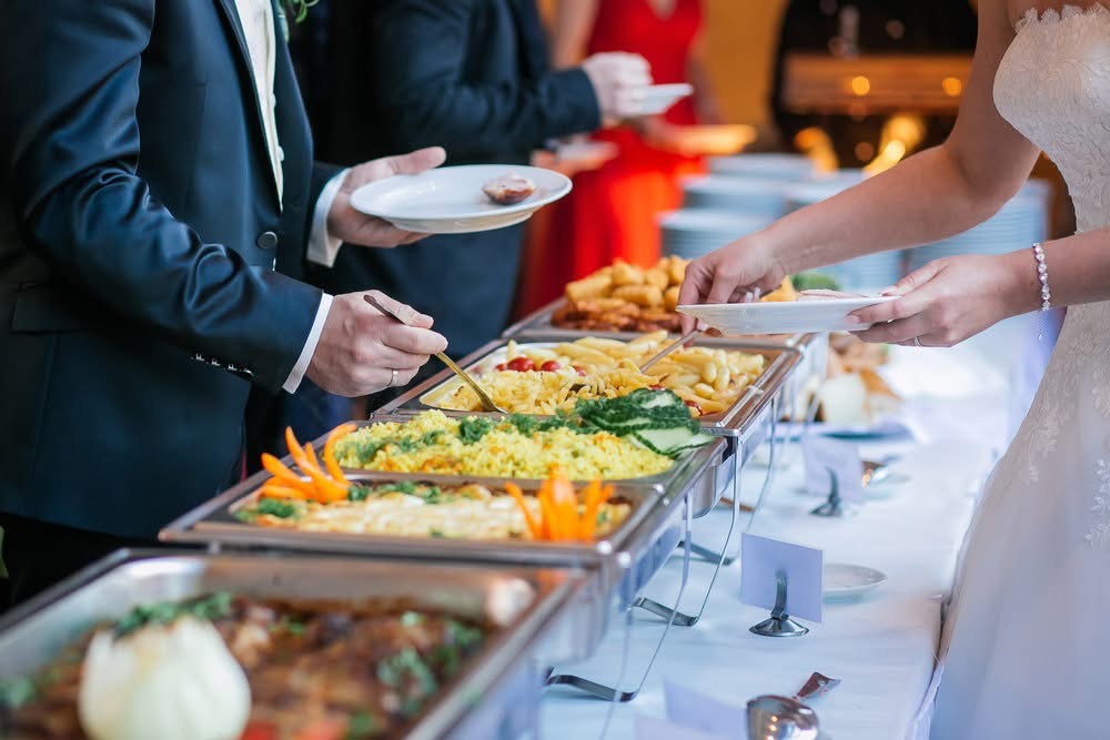 Catering buffet spread
