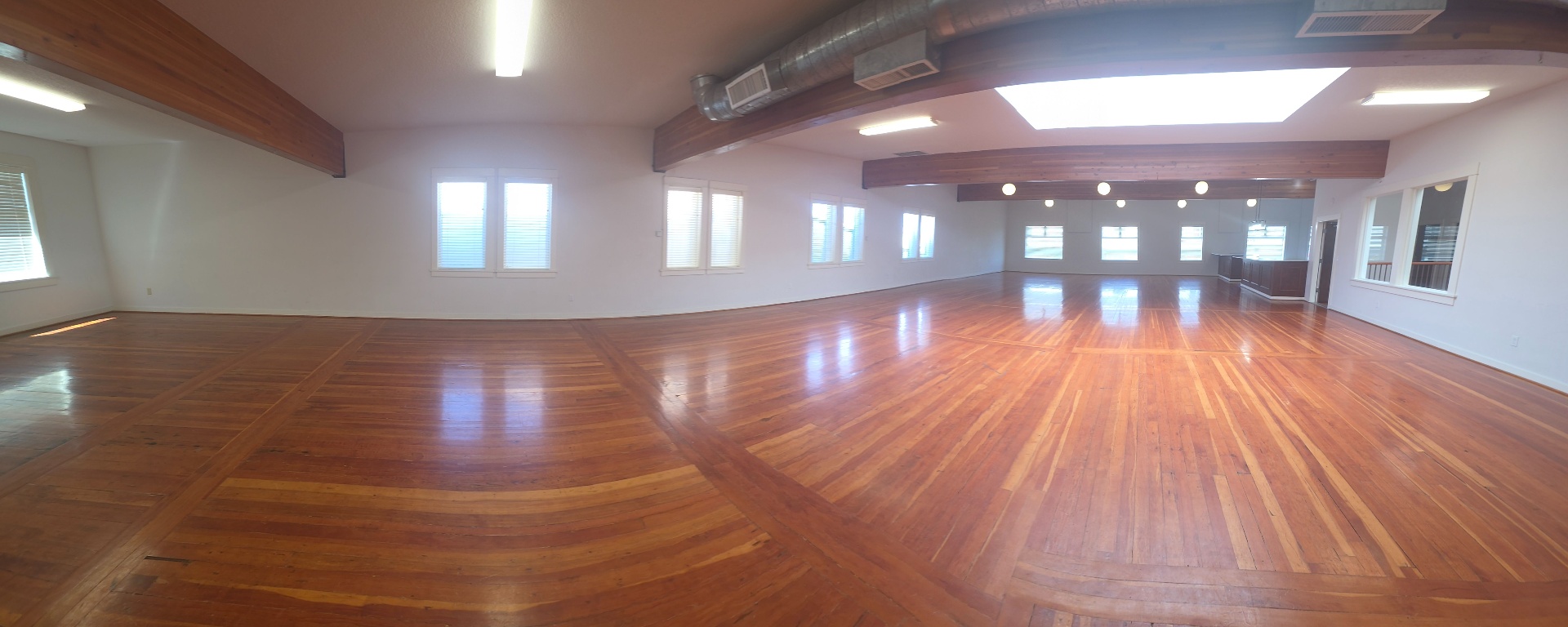 Upper Hall — Skylight & Beams